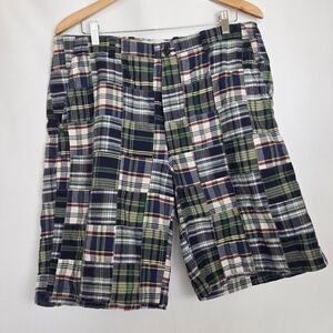 Cluett Peabody & Co Patchwork Plaid Madras Cotton Men's Shorts 36
